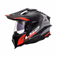 Шолом єндуро LS2 MX701 Explorer Hexa Matt Black Red Grey