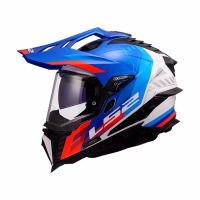 Шолом єндуро LS2 MX701 Explorer Hexa Gloss White Blue Red