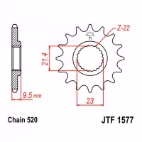 Зірка передня ведуча JT JTF1577 Yamaha TT 600R XT 600E Motorcycle