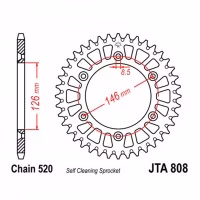 Зірка задня ведена JT JTA808 Suzuki DR350SE DR-Z400E RM125 RM250 RM-Z250 RMX250 Motorcycle