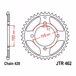 Зірка задня ведена JT JTR462 Kawasaki KX85 KX80 KLX140 KX100 Suzuki RM100 Motorcycle