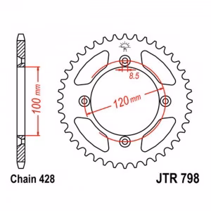 Зірка задня ведена JT JTR798 Yamaha YZ80-85 Suzuki RM80-85 Motorcycle