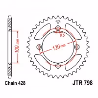 Зірка задня ведена JT JTR798 Yamaha YZ80-85 Suzuki RM80-85 Motorcycle