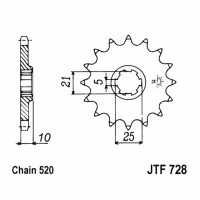 Зірка передня ведуча JT JTF728 универсальная, Cagiva Motorcycle