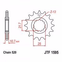 Звезда передняя ведущая JT JTF1595 Yamaha FZ-6R FZ6 XJ6 Diversion Motorcycle