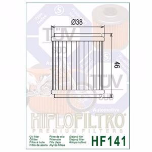 Фільтр масла HIFLO HF141 Yamaha Rieju HM MOTO Fantic Betamotor ATV