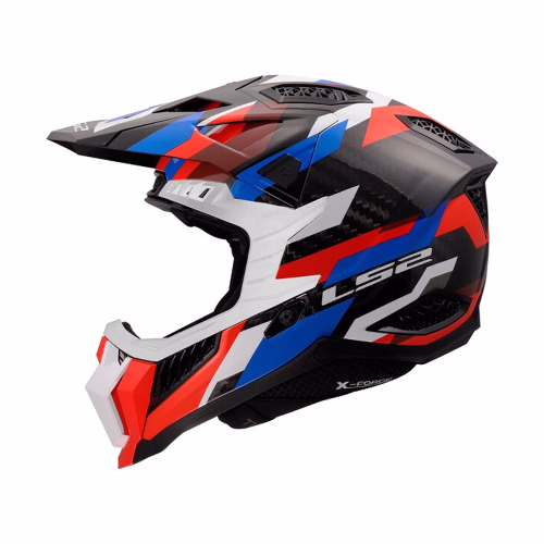 Шолом кросовий LS2 MX703 C X-FORCE Phantom Gloss White Blue Red