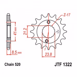 Зірка передня ведуча JT JTF1322 Honda CRM250 XR400 Baja Honda ATV TRX Sportrax Motorcycle