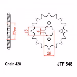 Зірка передня ведуча JT JTF548 Yamaha TT-R SR XT YBR Motorcycle