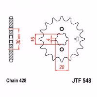 Зірка передня ведуча JT JTF548 Yamaha TT-R SR XT YBR Motorcycle