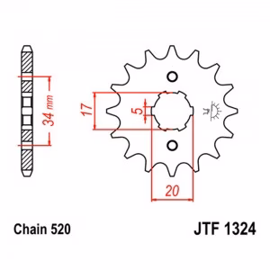 Зірка передня ведуча JT JTF1324 Honda ATV TRX200 Fourtrax 