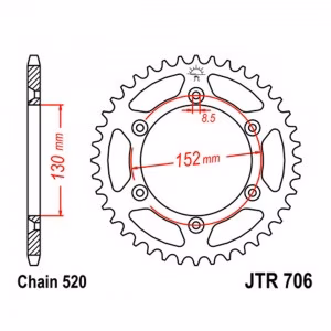 Зірка задня ведена JT JTR706 Aprilia RXV SXV 450 550 Motorcycle