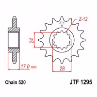Зірка передня ведуча JT JTF1295 Honda CBR600 Fireblade Super Blackbird Motorcycle