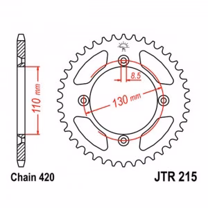 Зірка задня ведена JT JTR215 Honda CR80 RF CR80 RG CR80 RH CR85 R  Motorcycle