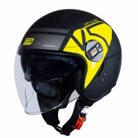 Шолом напівлицевик Origine Alpha V5 Fluo Yellow Black Matt