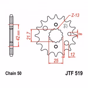 Зірка передня ведуча JT JTF519 Kawasaki  ZXR ZZR VN Motorcycle