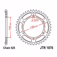 Зірка задня ведена JT JTR1876 Suzuki GSX-R600 Hayabusa GSX-S1000  Yamaha MT-07 MT10 XSR700 Motorcycle