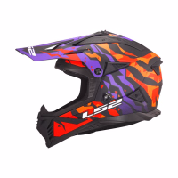 Шолом кросовий LS2 MX708 Fast 2 Grotesk Matt Purple Orange