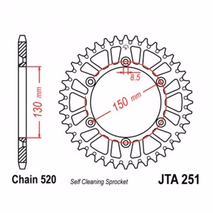 Зірка задня ведена JT JTA251 Yamaha TT-R230 WR450F YZ125 YZ250F YZ450F Motorcycle