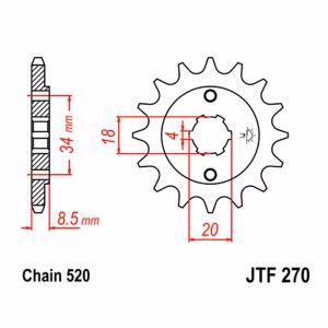 Зірка передня ведуча JT JTF270 Honda Motorcycle