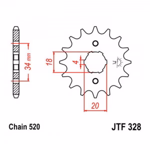 Зірка передня ведуча JT JTF328 Honda Motorcycle