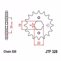 Зірка передня ведуча JT JTF328 Honda Motorcycle