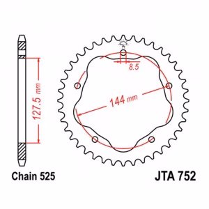 Зірка задня ведена JT JTA752 Ducati 916 Strada 796 Monster 848 Evo 1100 Monster 796 Hypermotard 1100 Multistrada Motorcycle