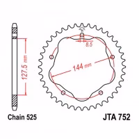 Зірка задня ведена JT JTA752 Ducati 916 Strada 796 Monster 848 Evo 1100 Monster 796 Hypermotard 1100 Multistrada Motorcycle