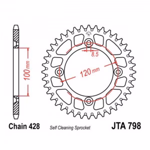 Зірка задня ведена JT JTA798 Yamaha YZ80 YZ85 Suzuki RM85 Motorcycle