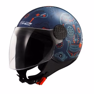 Шолом напівлицевик LS2 OF558 Sphere Lux 2 Maxca Cobalt Orange
