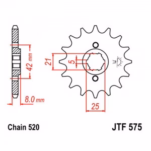 Зірка передня ведуча JT JTF575 Yamaha XT SR TT FZ XJR