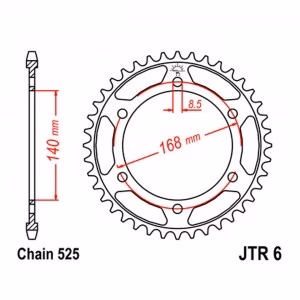 Зірка задня ведена JT JTR6 BMW F800GS Motorcycle