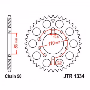 Зірка задня ведена JT JTR1334 Honda FT500C VT750C CB1100RB CBR600 VF1000 Fireblade Super Blackbird Motorcycle
