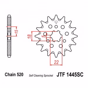 Зірка передня ведуча JT JTF1445SC Kawasaki KX125 Motorcycle