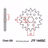 Зірка передня ведуча JT JTF1445SC Kawasaki KX125 Motorcycle