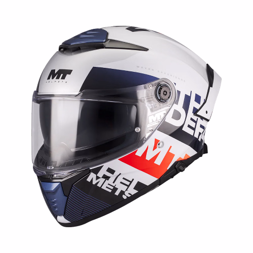 Шолом інтеграл MT Thunder 4 SV Waves A17 Gloss White Blue Red