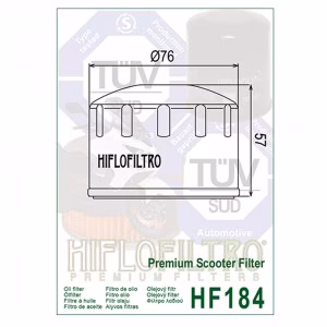 Фільтр масла HIFLO HF184 Adiva Aprilia Gilera Malaguti Peugeot Piaggio Scooter