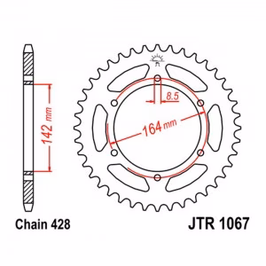 Зірка задня ведена JT JTR1067 Hyosung GT125 Motorcycle