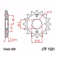 Зірка передня ведуча JT JTF1321 Honda XR250 Baja CBR CRF250 NX250 Dominator Hornet Fireblade Motorcycle