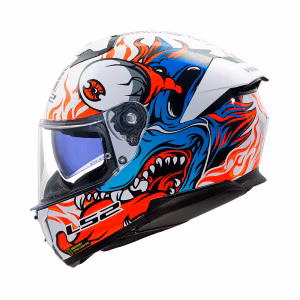 Шолом інтеграл LS2 FF808 Stream 2 Inferno Gloss White Blue