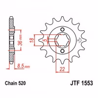 Зірка передня ведуча JT JTF1553 Yamaha SRX250 XT250 Motorcycle