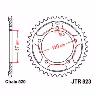 Зірка задня ведена JT JTR823 Suzuki GS500 GW250 SFV650 GSF250 GSX250 Motorcycle