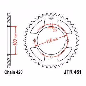 Зірка задня ведена JT JTR461 Kawasaki KX85 KX80 KX100 Suzuki RM100 Motorcycle
