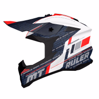 Шолом кросовий MT Falcon S Ruler A15 Gloss White Blue Red Шолом кросовий MT Falcon S Ruler A15 Gloss White Blue Red