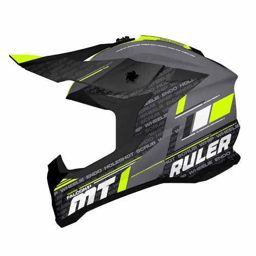 Шолом кросовий MT Falcon S Ruler C2 Matt Black Grey Yellow