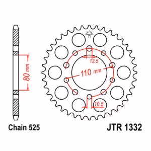 Зірка задня ведена JT JTR1332 Honda CB750 CB400 VT600 NV400 XRV750 Triumph 800 865 Motorcycle
