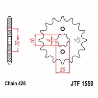 Зірка передня ведуча JT JTF1550 Husqvarna SM125 TE125 Yamaha WR125 YZF-R125 Motorcycle