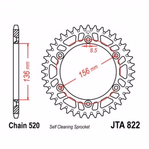 Зірка задня ведена JT JTA822 Husqvarna SM610 TE610 WR250 125CR 250CR 250TC 250TE 450TE TC449 Motorcycle