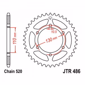 Зірка задня ведена JT JTR486 Kawasaki Yamaha Suzuki Motorcycle