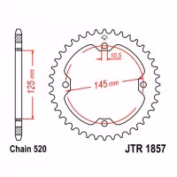 Зірка задня ведена JT JTR1857 Yamaha TZR125 XT600E Motorcycle Yamaha ATV YFM250 YFM300 YFM450 YFM700